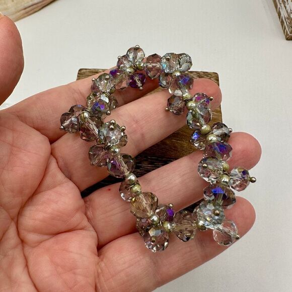 Faceted Crystal Cluster Stretch Bracelet - Picture 1 of 4